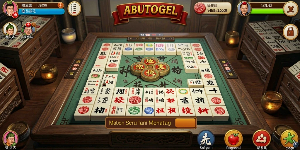 Tampilan gameplay menarik dari ABUTOGEL dengan ubin Mahjong yang menawan.
