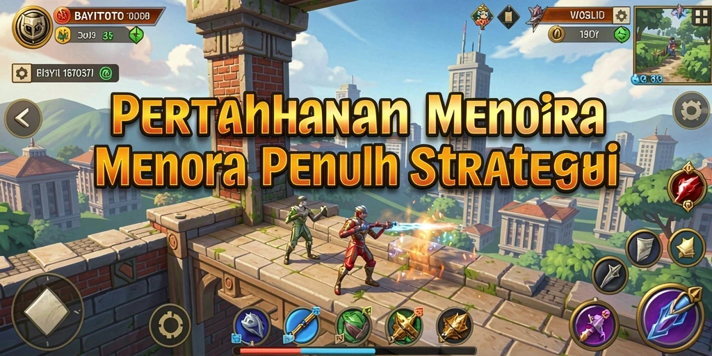 Tangkapan layar menampilkan aksi intens dalam permainan Tower Defense BAYITOTO.