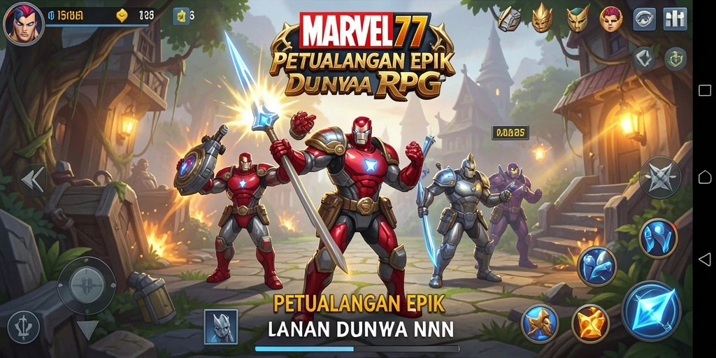 Tampilan visual gameplay RPG seru di MARVEL77.